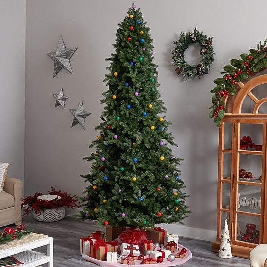 Nearly Natural 9 1/2 Foot Pre-Lit Fir Christmas Tree