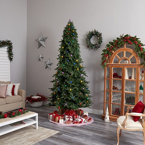 Nearly Natural 9 1/2 Foot Pre-Lit Fir Christmas Tree