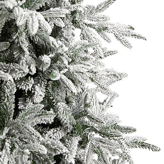 Nearly Natural 9 1/2 Foot Pre-Lit Flocked Spruce Christmas Tree