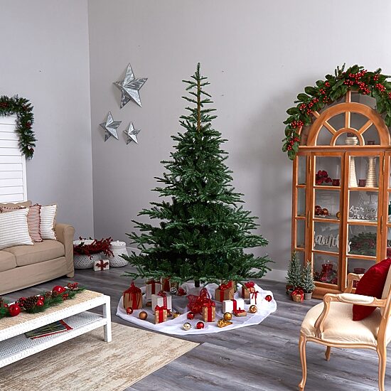 Nearly Natural Layered 8 Foot Pre-Lit Spruce Christmas Tree