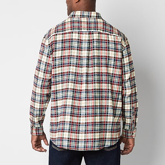 St. John's Bay Mens Long Sleeve Classic Fit Big and Tall Flannel Shirt