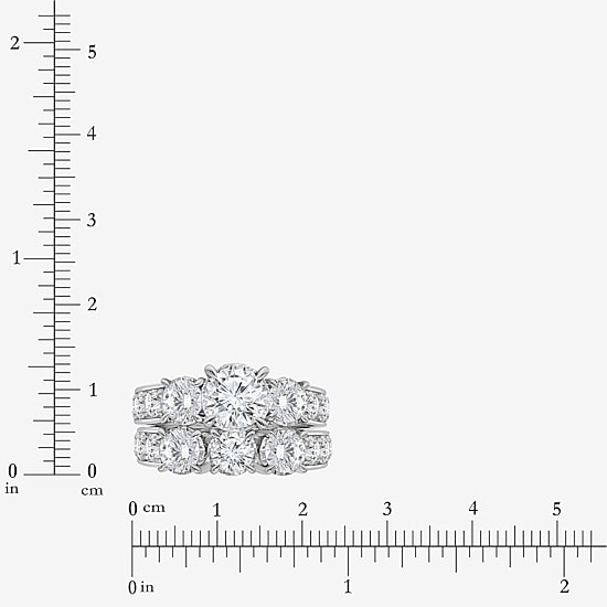 Love Lives Forever Womens 4 CT. T.W. Lab Grown White Diamond 10K Gold Side Stone 3-Stone Bridal Set