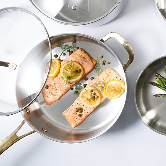 Martha Stewart Castelle Stainless Steel 4.2-qt. Saute Pan with Lid