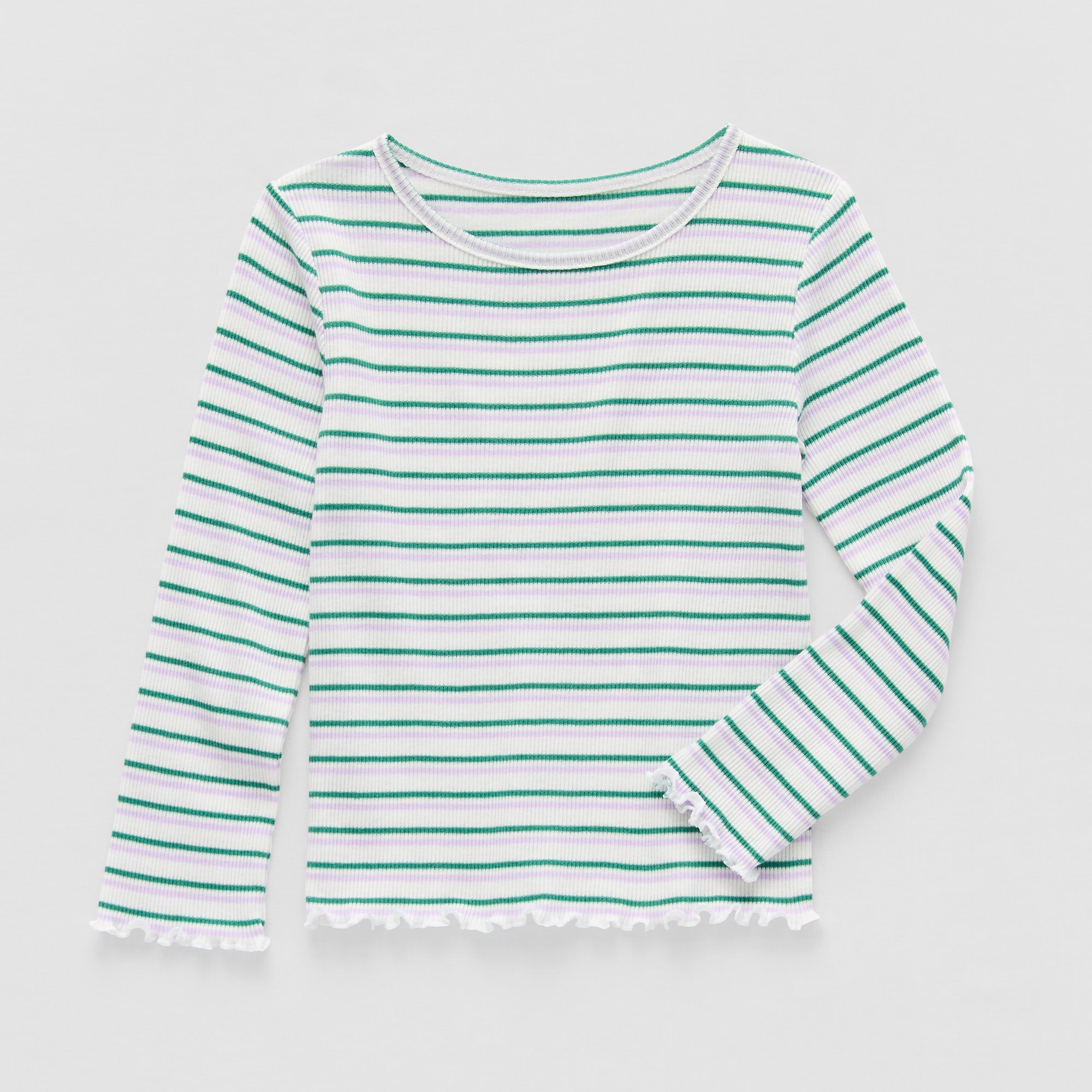 Okie Dokie Toddler & Little Girls Round Neck Long Sleeve T-Shirt