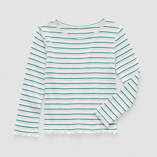 Okie Dokie Toddler & Little Girls Round Neck Long Sleeve T-Shirt