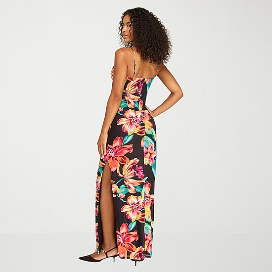 Premier Amour Womens Cowl Neck Sleeveless Maxi Dress