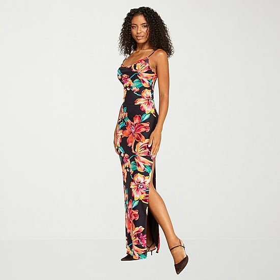 Premier Amour Womens Cowl Neck Sleeveless Maxi Dress