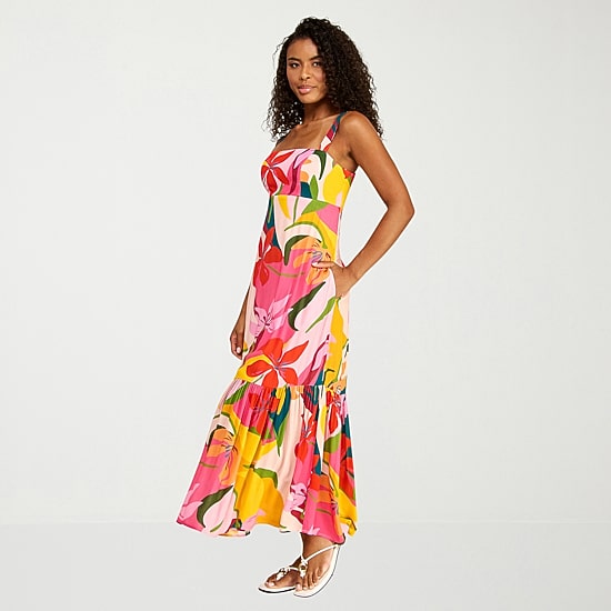 Premier Amour Womens Square Neck Sleeveless Maxi Dress