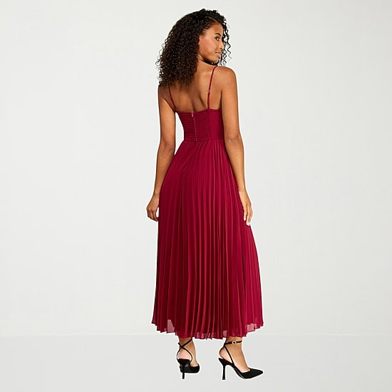 Premier Amour Womens V Neck Sleeveless Evening Gown