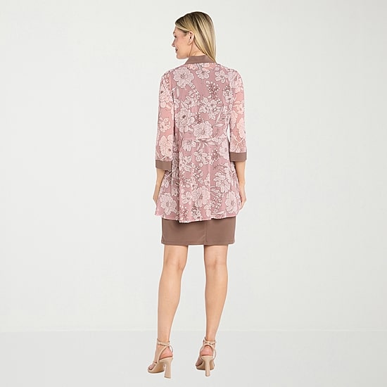 R & M Richards Womens Floral Jacket Dress