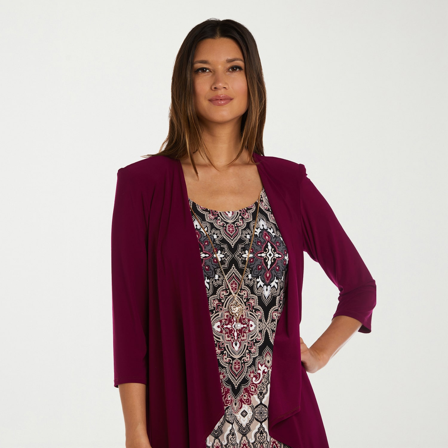 R & M Richards Womens Medallion Jacket Dress