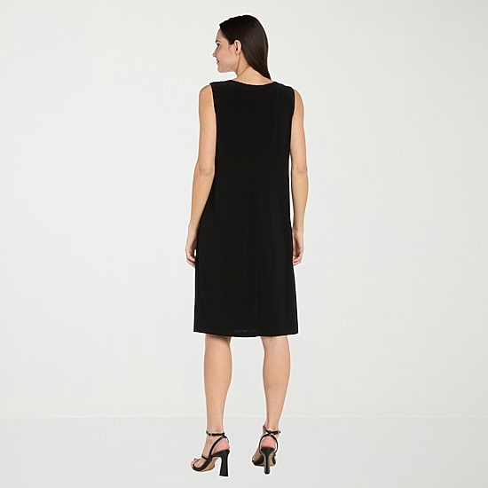 R & M Richards Womens Leaf Jacket Dress With Removable Necklace