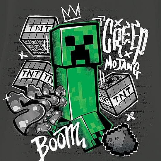Little & Big Kid Boys Crew Neck Short Sleeve Oversized Minecraft Graphic T-Shirt