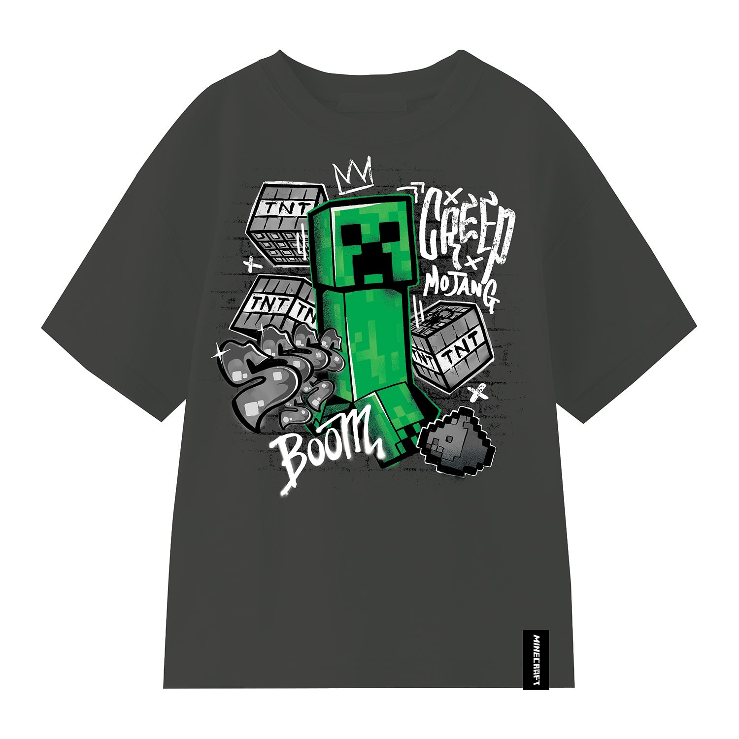 Little & Big Kid Boys Crew Neck Short Sleeve Oversized Minecraft Graphic T-Shirt