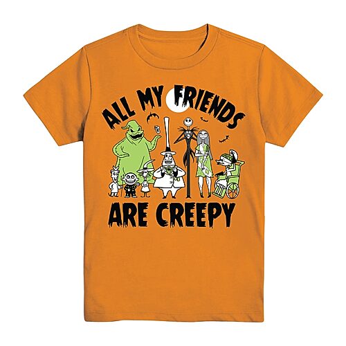 Mad Engine Little & Big Kid Boys Crew Neck Short Sleeve Regular Fit Nightmare Before Christmas Graphic T-shirt In Orange