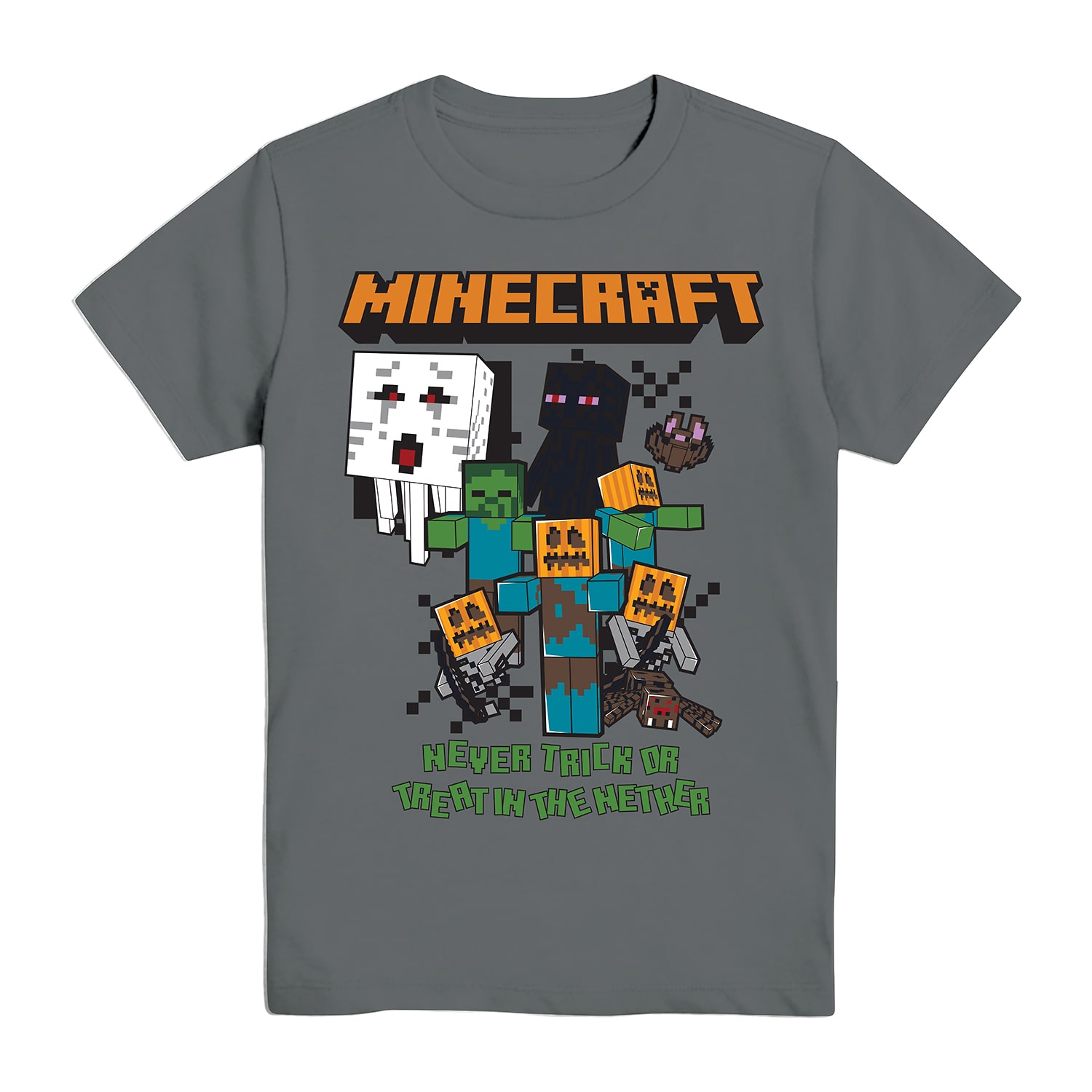 Little & Big Kid Boys Crew Neck Short Sleeve Regular Fit Minecraft Graphic T-Shirt