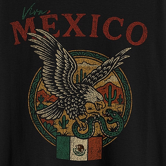 Mexico Mens Crew Neck Short Sleeve Regular Fit Graphic T-Shirt