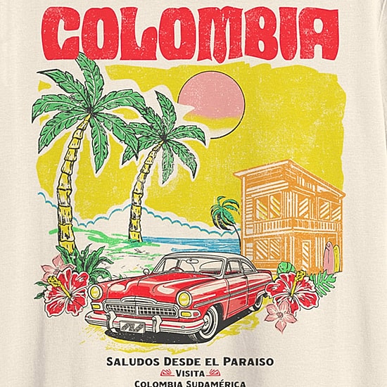 Colombia Mens Crew Neck Short Sleeve Regular Fit Graphic T-Shirt