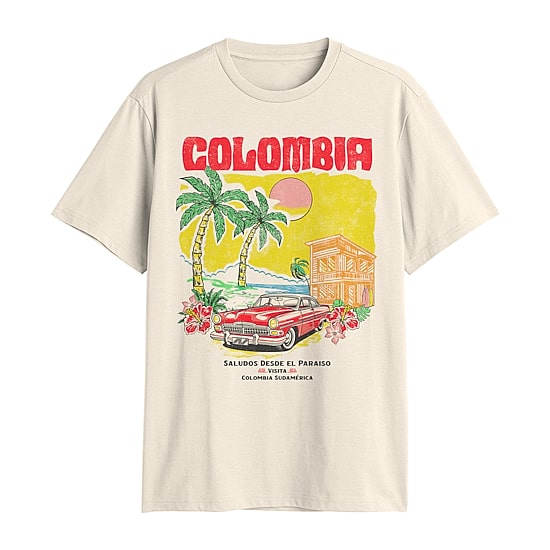 Colombia Mens Crew Neck Short Sleeve Regular Fit Graphic T-Shirt