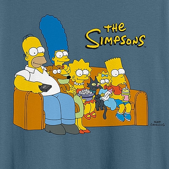 Mens Crew Neck Short Sleeve Classic Fit The Simpsons Big and Tall Graphic T-Shirt