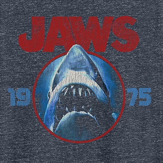 Jaws Mens Crew Neck Short Sleeve Classic Fit Big and Tall Graphic T-Shirt