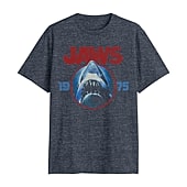 Jaws Mens Crew Neck Short Sleeve Classic Fit Big and Tall Graphic T-Shirt