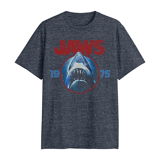 Jaws Mens Crew Neck Short Sleeve Classic Fit Big and Tall Graphic T-Shirt