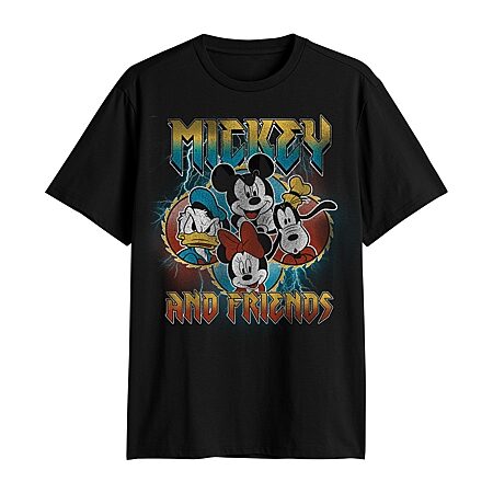 Novelty Mens Crew Neck Short Sleeve Classic Fit Mickey Mouse Big