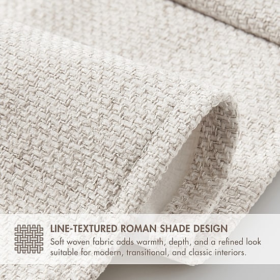 Madison Park Mira Linen Textured Cordless Room Darkening Roman Shade