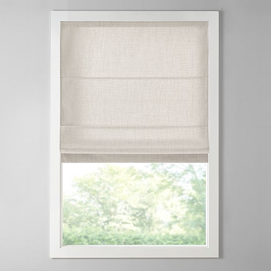 Madison Park Mira Linen Textured Cordless Room Darkening Roman Shade