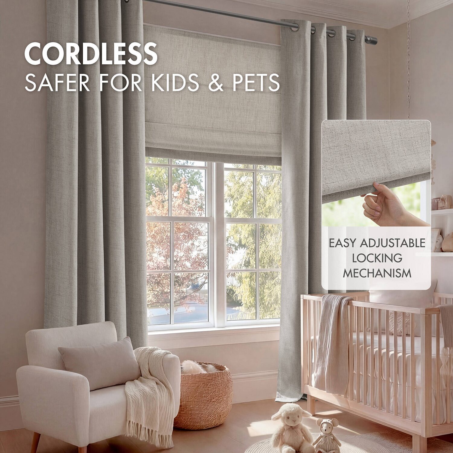 Madison Park Room Darkening Cordless Roman Shade