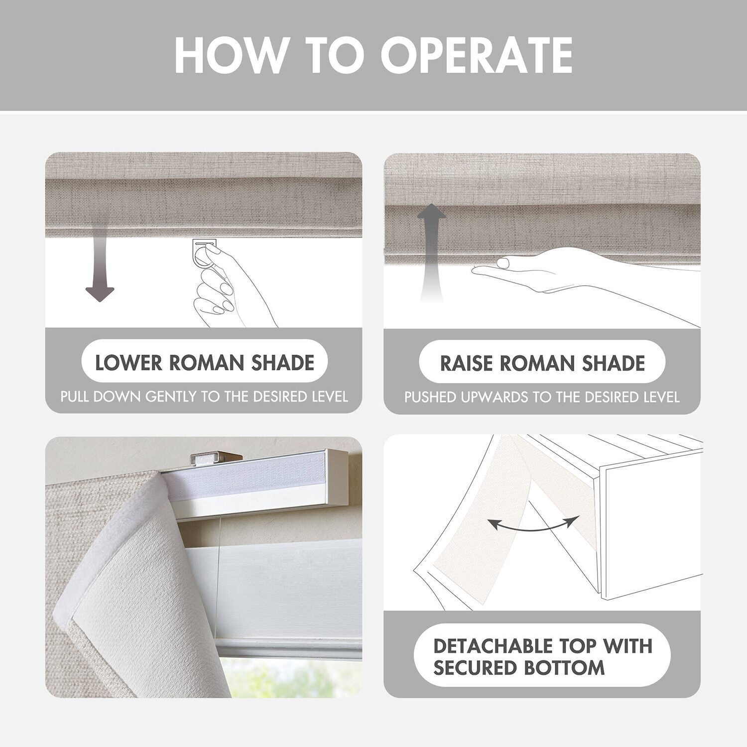 Madison Park Room Darkening Cordless Roman Shade