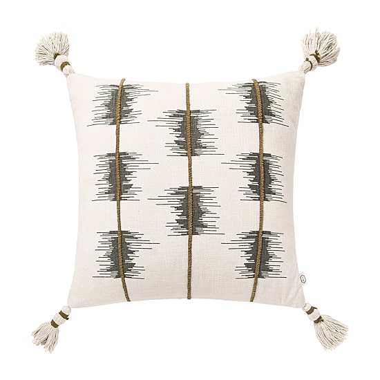 Indigo Road by Egypt Sherrod Jasma Ikat Stripe Square Throw Pillow
