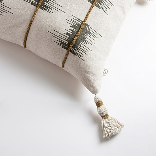 Indigo Road by Egypt Sherrod Jasma Ikat Stripe Square Throw Pillow