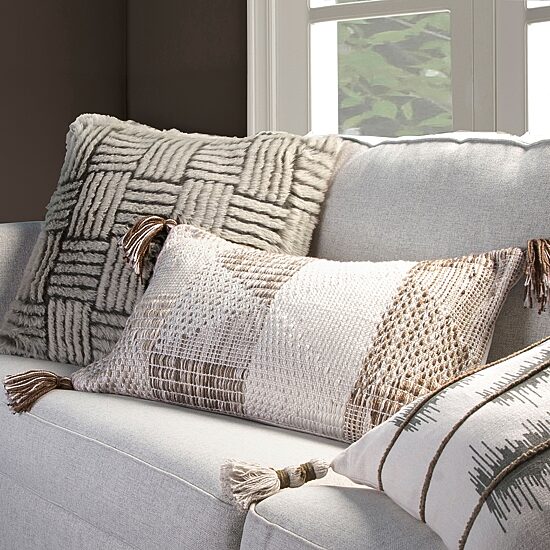 Indigo Road by Egypt Sherrod Jasma Ikat Stripe Square Throw Pillow