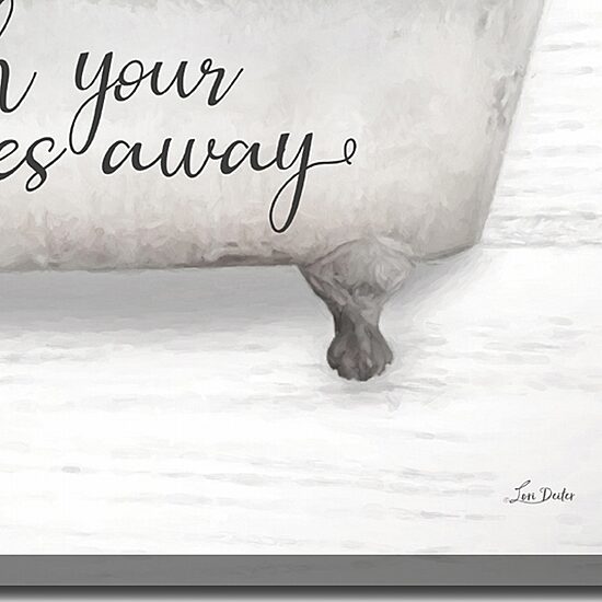 Streamline Art Wash Your Worries Away  Hand Embellished Canvas Art