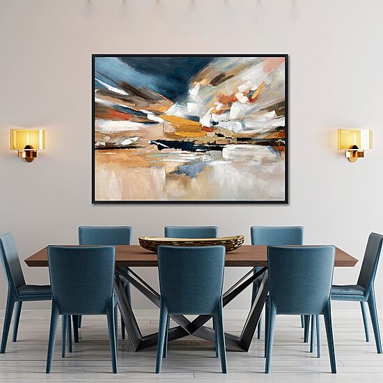 Streamline Art Vibrant Motion Hand Embellished Canvas Art