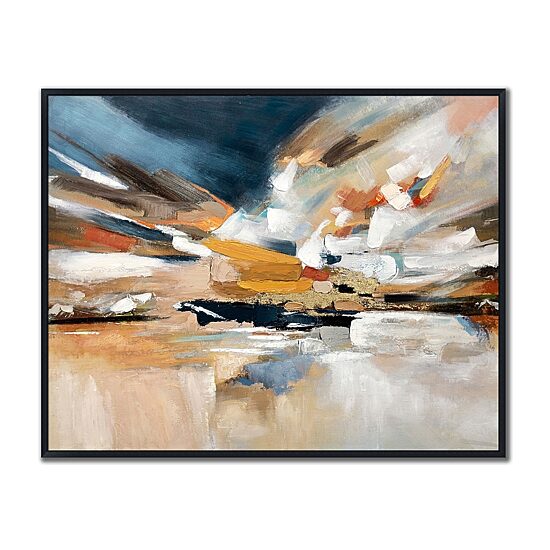 Streamline Art Vibrant Motion Hand Embellished Canvas Art