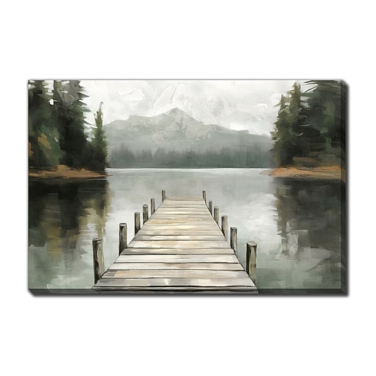 Streamline Art Tranquil Waters Hand Embellished Canvas Art