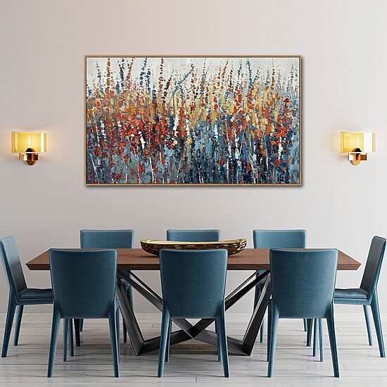 Streamline Art Wildflower Field Hand Embellished Canvas Art
