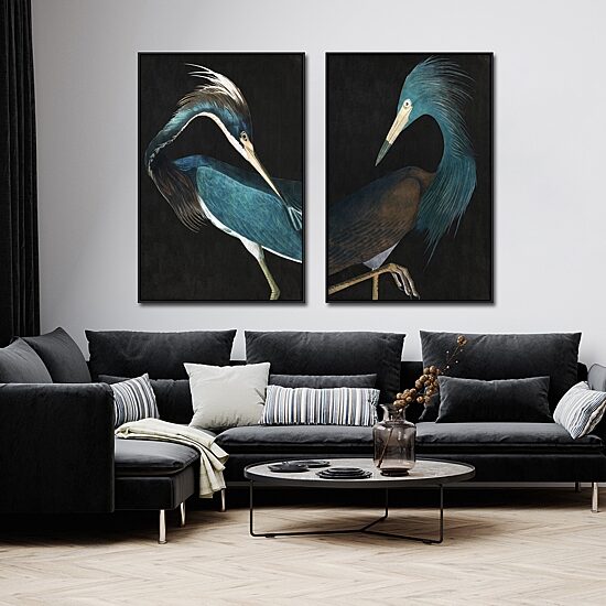 Streamline Art Majestic Blue Heron Ii Hand Embellished Canvas Art