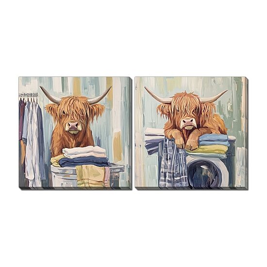Streamline Art More Laundry  Hand Embellished Canvas Art