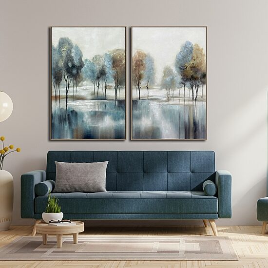Streamline Art Misty Grove Ii Hand Embellished Canvas Art