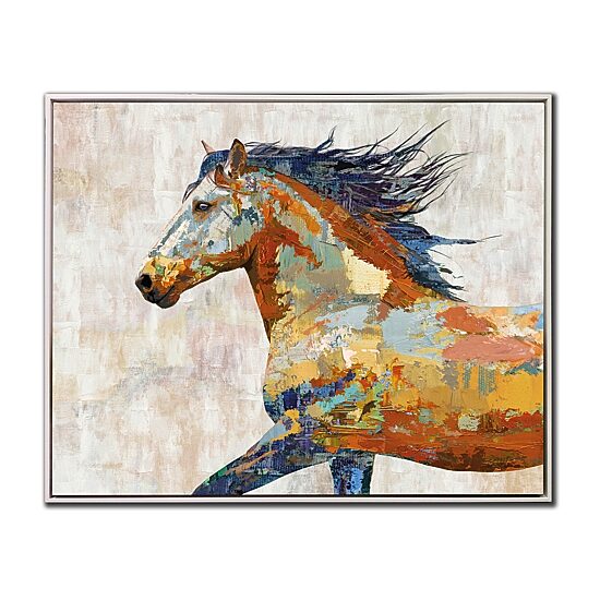 Streamline Art Dappled Horse Hand Embellished Canvas Art