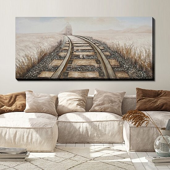 Streamline Art Locomotive Approaching 3d Oil Painting Canvas Art