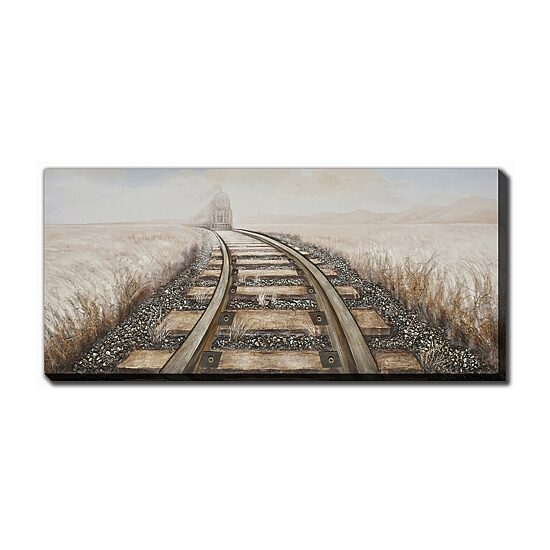 Streamline Art Locomotive Approaching 3d Oil Painting Canvas Art