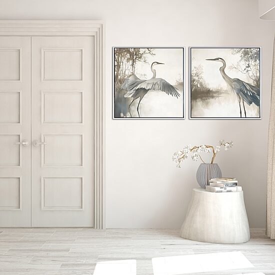 Streamline Art Feathers On Water I Hand Embellished Canvas Art
