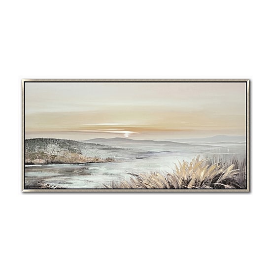Streamline Art Fading Sunset Hand Embellished Canvas Art