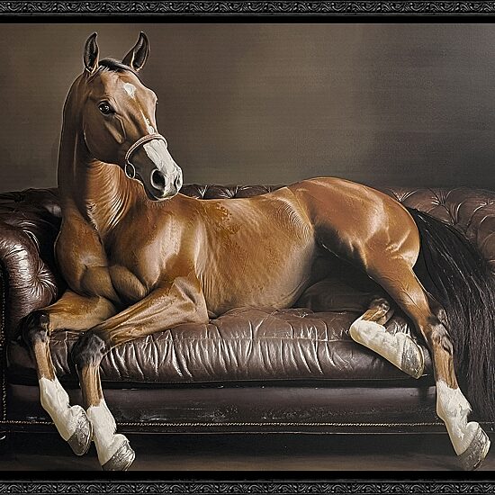 Streamline Art Equine Luxury Hand Embellished Canvas Art