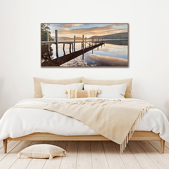 Streamline Art Sunset Reflections Hand Embellished Canvas Art